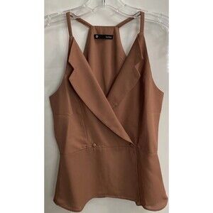 Krisa Top XS Revolve Brand Cappuccino Spaghetti Racer Back Blouse Wrap Top NWT
